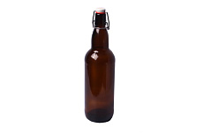 Бутылка бугельная с пробкой, коричневое стекло 0,5 л, 1х12