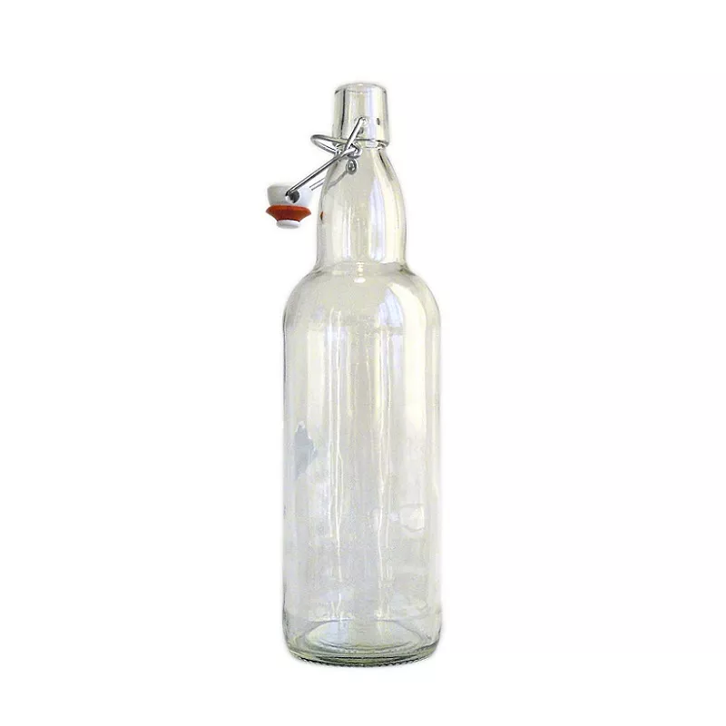 Бутылка бугельная с пробкой, бесцветное стекло 0,5 л, 1х12